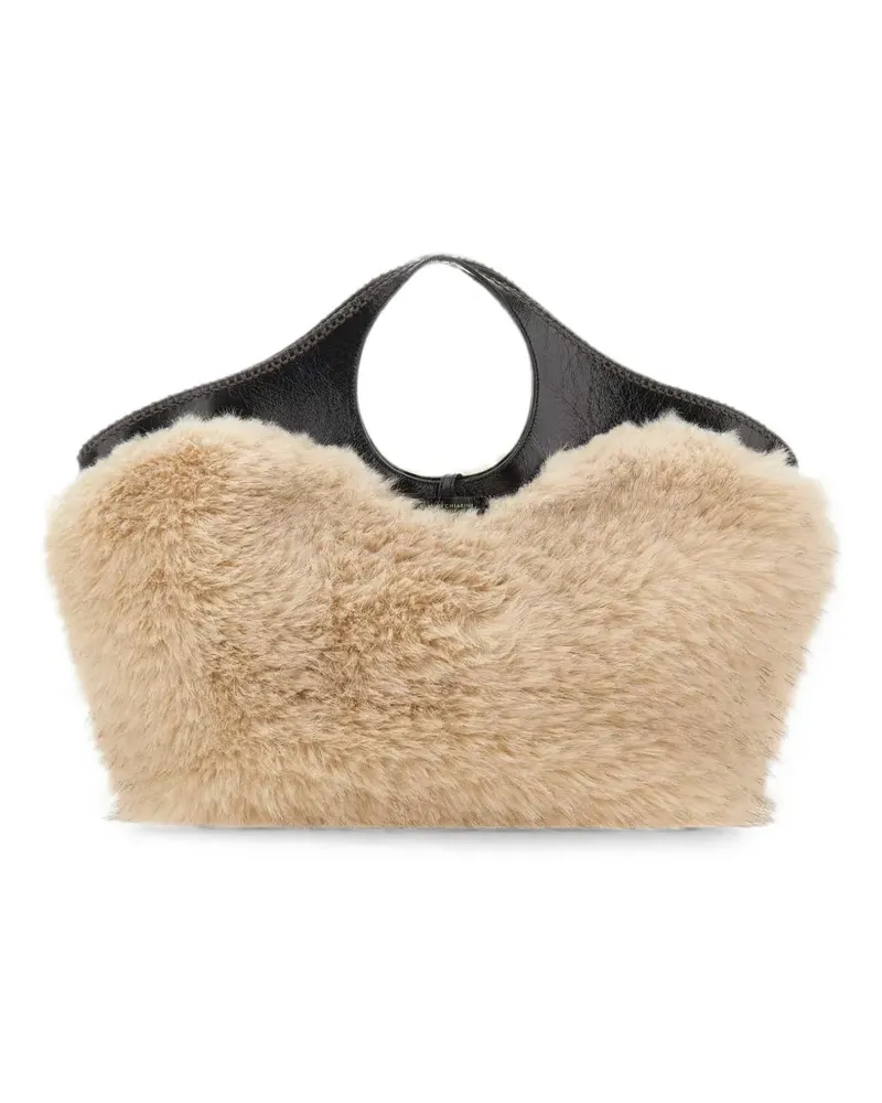 Gianni Chiarini Infinity faux-fur tote bag - Nude Nude