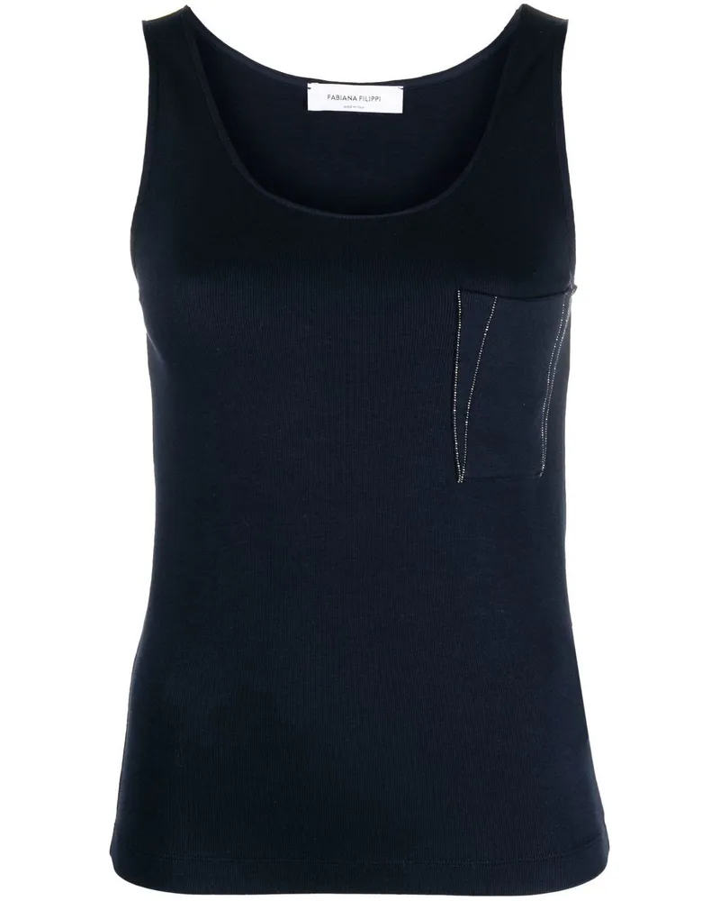 Fabiana Filippi Top mit Perlen - Blau Blau