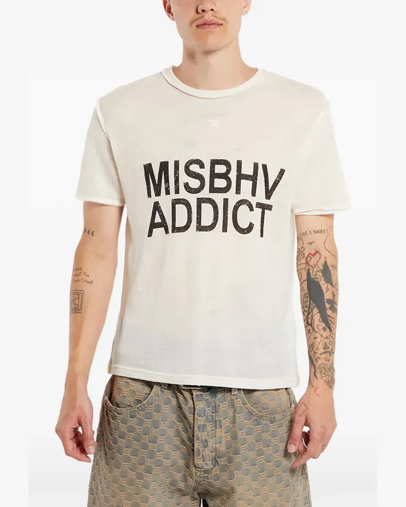 MISBHV T-Shirt mit Logo-Print - Nude Nude