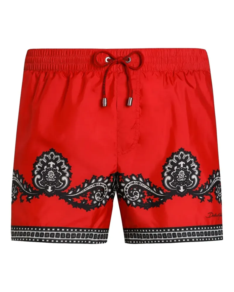 Dolce & Gabbana Badeshorts mit Print - Rot Rot