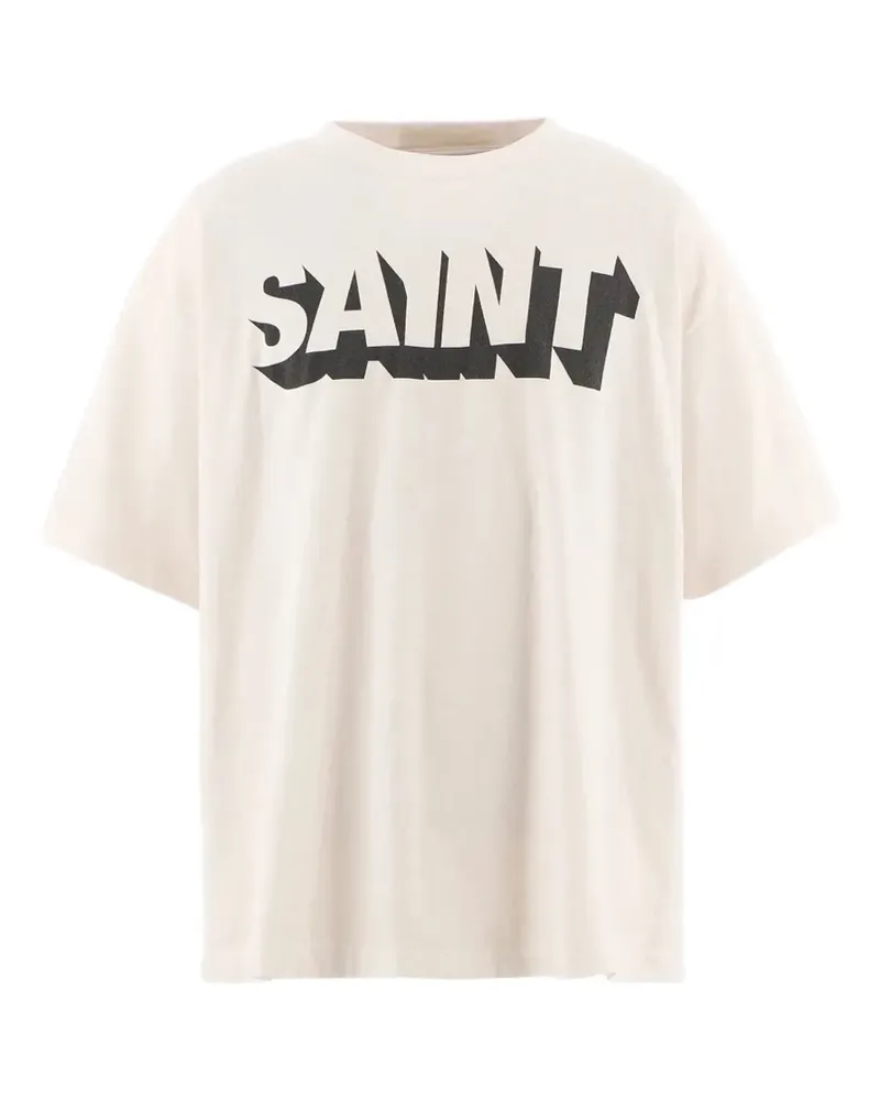 SAINT MXXXXXX Kurzärmeliges T-Shirt mit Logo-Print - Nude Nude