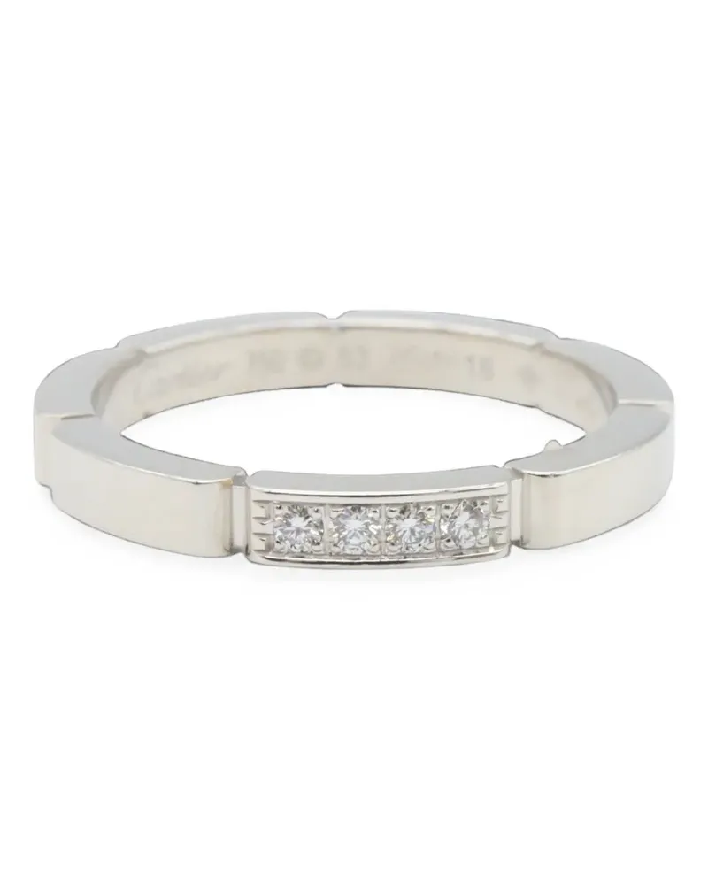 Cartier 2010s Maillon Panthère Ring mit Diamanten - Silber Silber