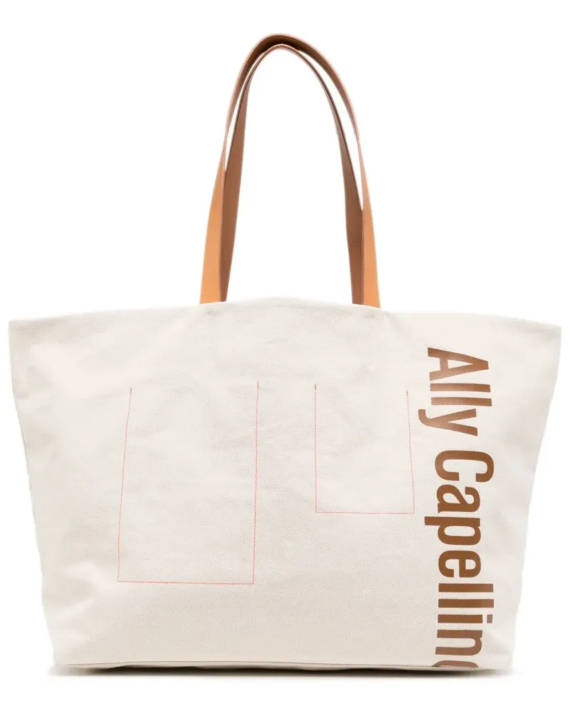 Ally Capellino Großer Cleo Shopper aus Canvas - Nude Nude