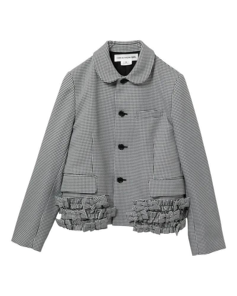 Comme des Garçons ruffled houndstooth jacket - Schwarz Schwarz