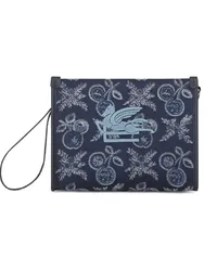 Etro Kosmetiktasche mit Jacquardmuster Blau