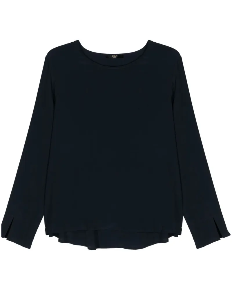 Seventy Bluse aus Chinakrepp - Blau Blau