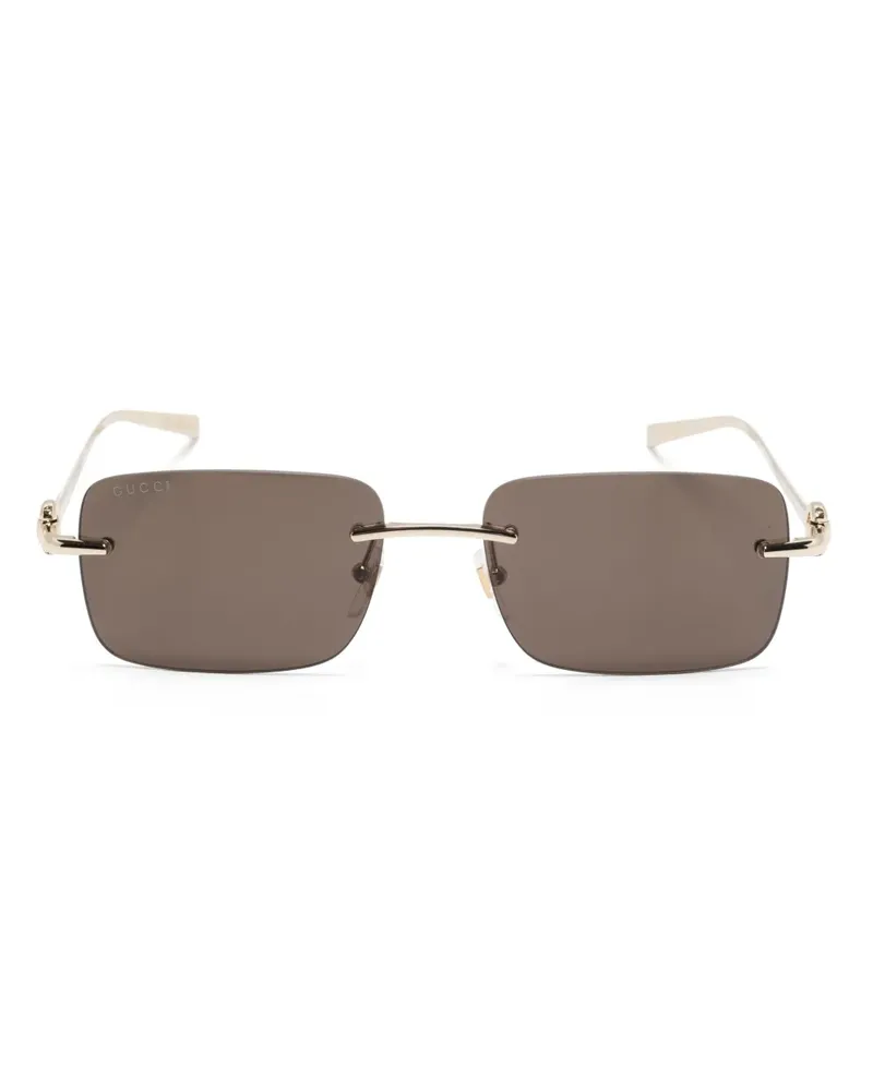 Gucci Sonnenbrille mit eckigem Gestell - Braun Braun