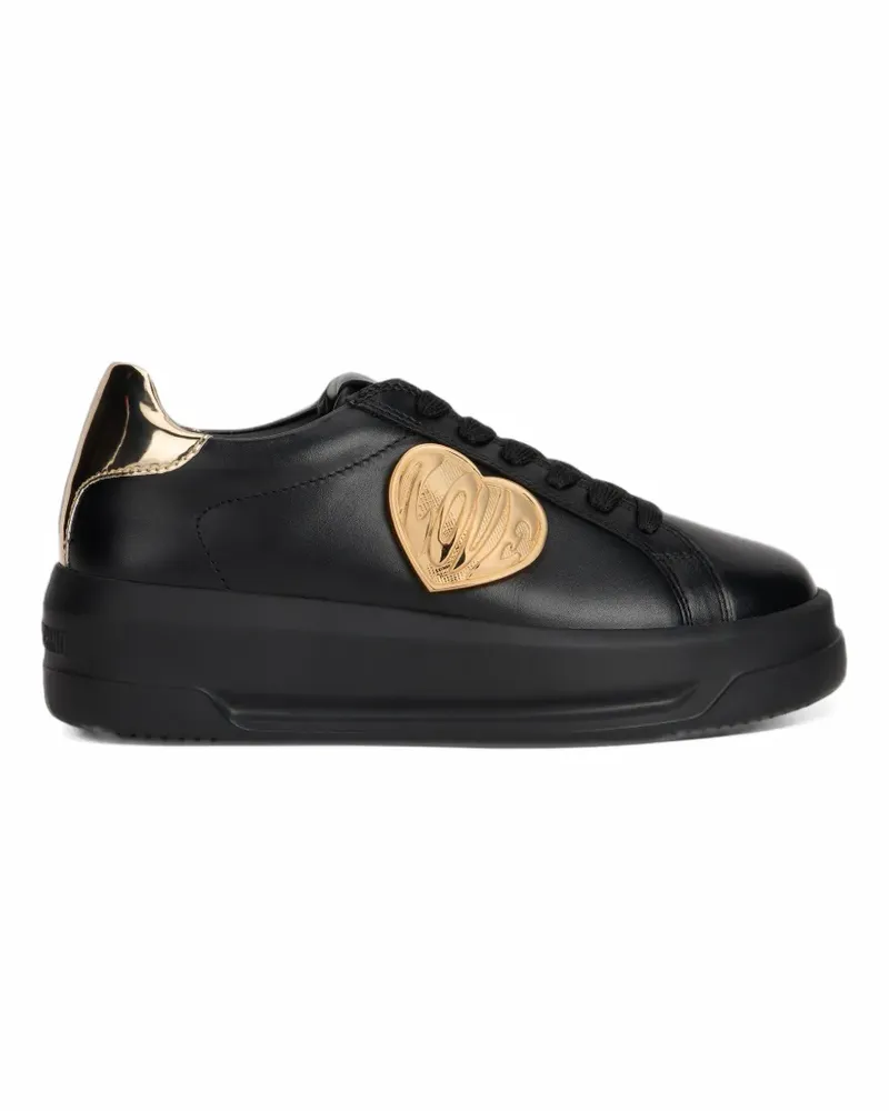 Moschino heart-motif metallic-trim sneakers - Schwarz Schwarz