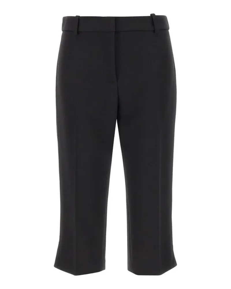 Elisabetta Franchi satin-bands tailored cropped trousers - Schwarz Schwarz