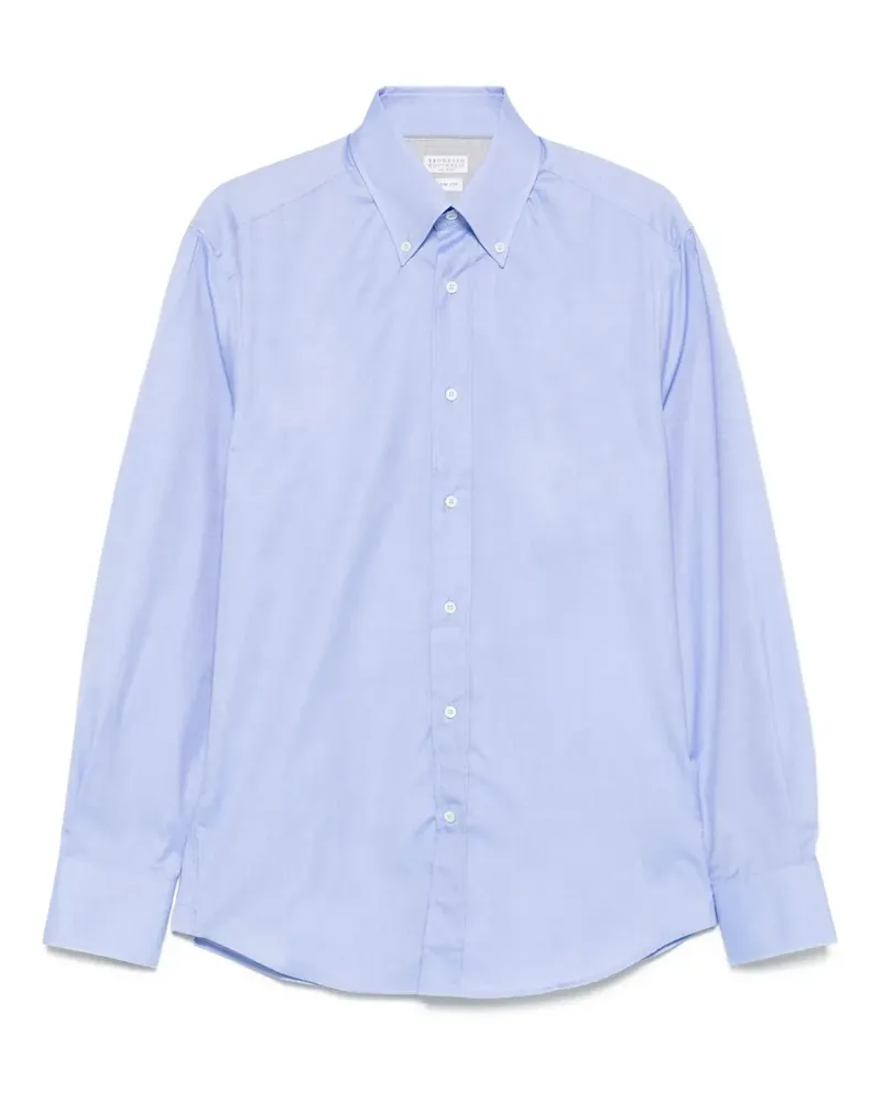 Brunello Cucinelli Button-down-Hemd aus Baumwolle - Blau Blau