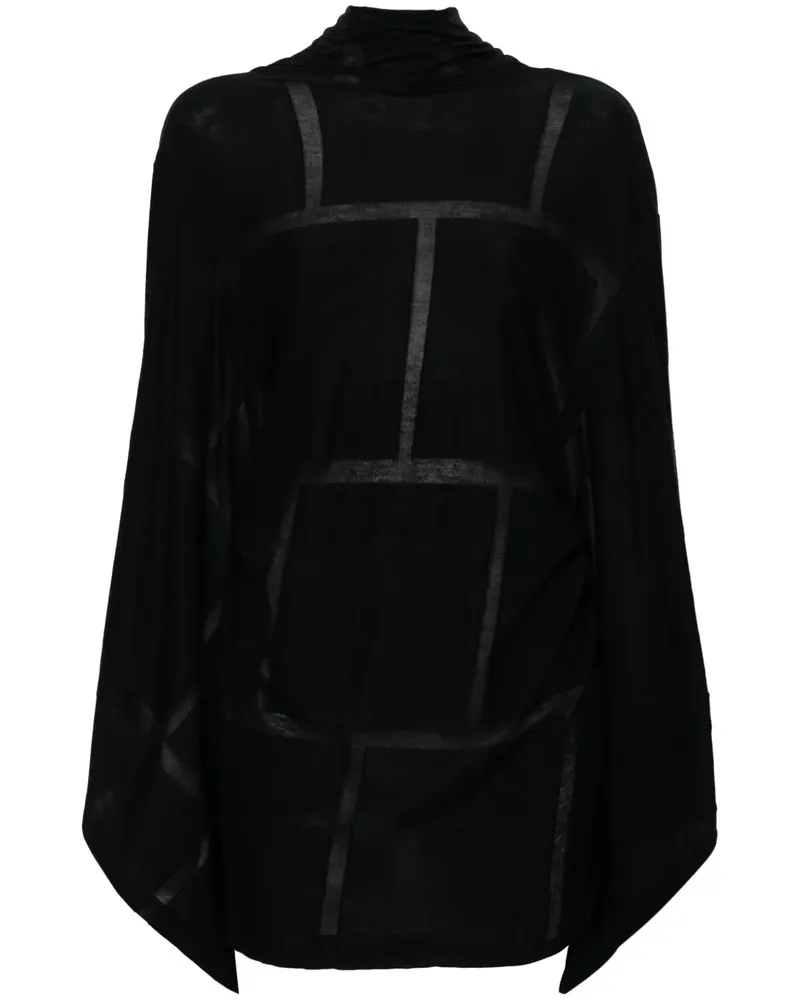 Yohji Yamamoto Drapierter Strickmantel - Schwarz Schwarz