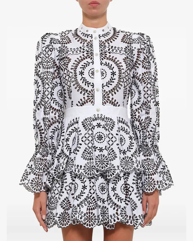 Alexander McQueen broderie-anglaise tiered dress - Weiß Weiß