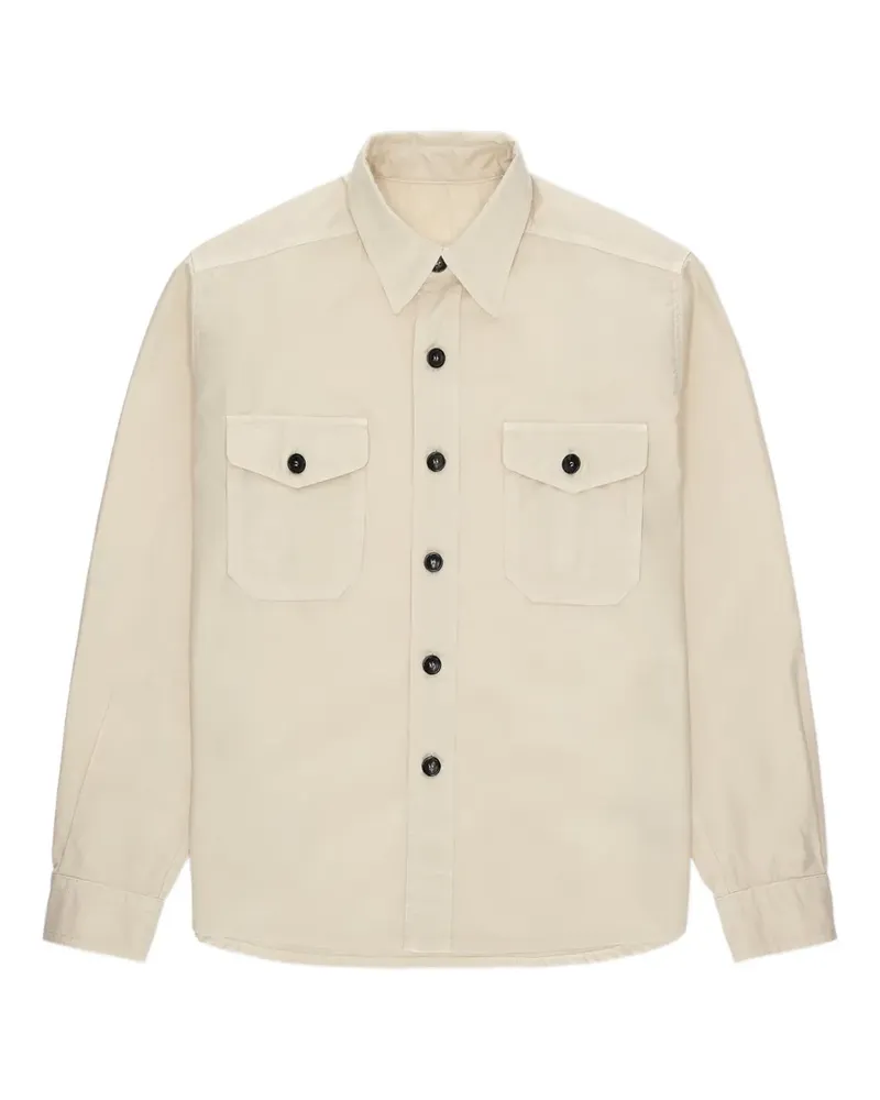 Fortela Kenny button front-pocket overshirt - Nude Nude
