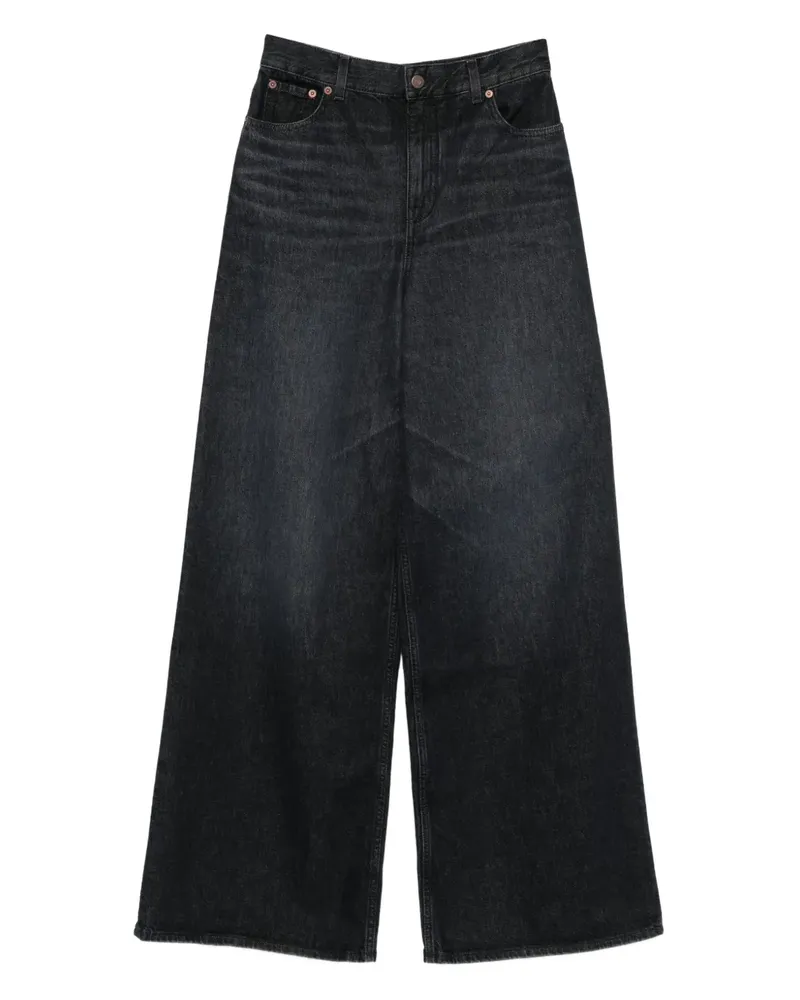 Chloé Wide-Leg-Jeans mit Knöpfen - Schwarz Schwarz