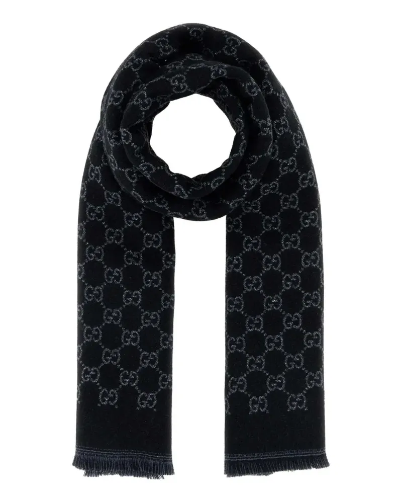 Gucci GG Supreme Schal mit Fransen - Schwarz Schwarz