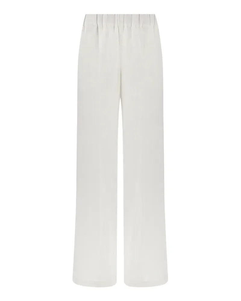 Paul & Shark elasticated-waistband linen palazzo pants - Weiß Weiß