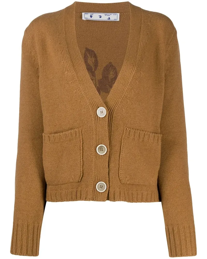 OFF-WHITE Cardigan mit Blumenstickerei - Nude Nude