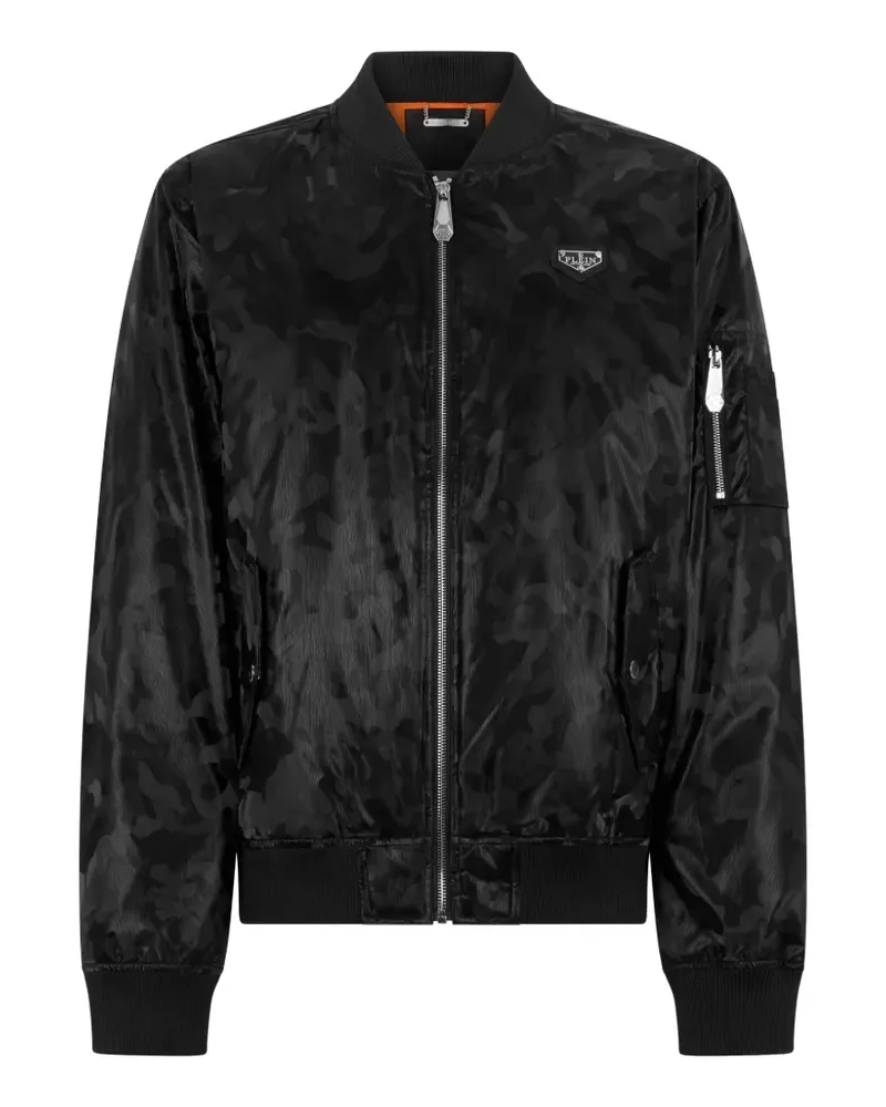 Philipp Plein Bomberjacke mit Camouflage-Print - Schwarz Schwarz