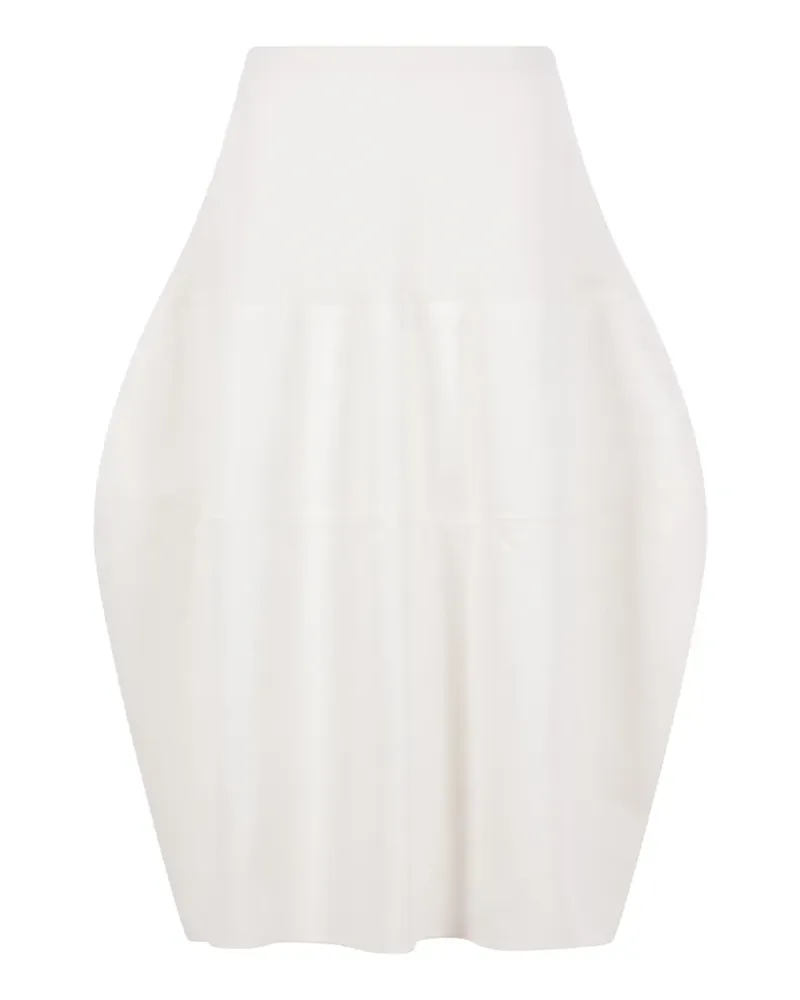 Melitta Baumeister Midirock mit abgerundetem Saum - Weiß Weiß