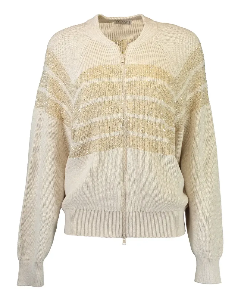 Brunello Cucinelli Cardigan mit Pailletten - Nude Nude