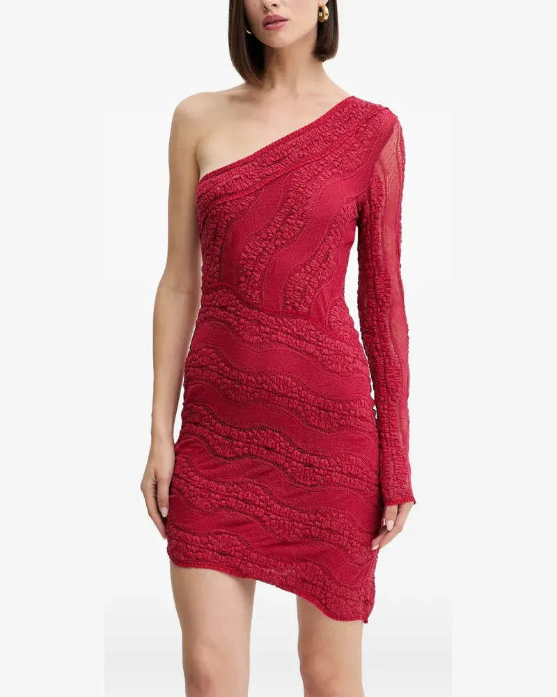 Charo Ruiz one-shoulder textured mini dress - Rot Rot