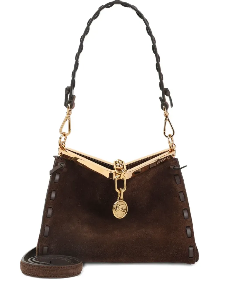 Etro Schultertasche mit Flechtriemen - Braun Braun