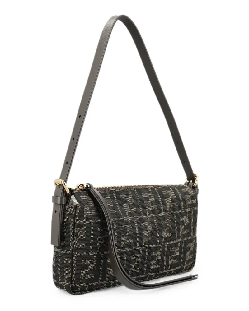 Fendi zip-top small FF Zucca jacquard fabric bag - Braun Braun