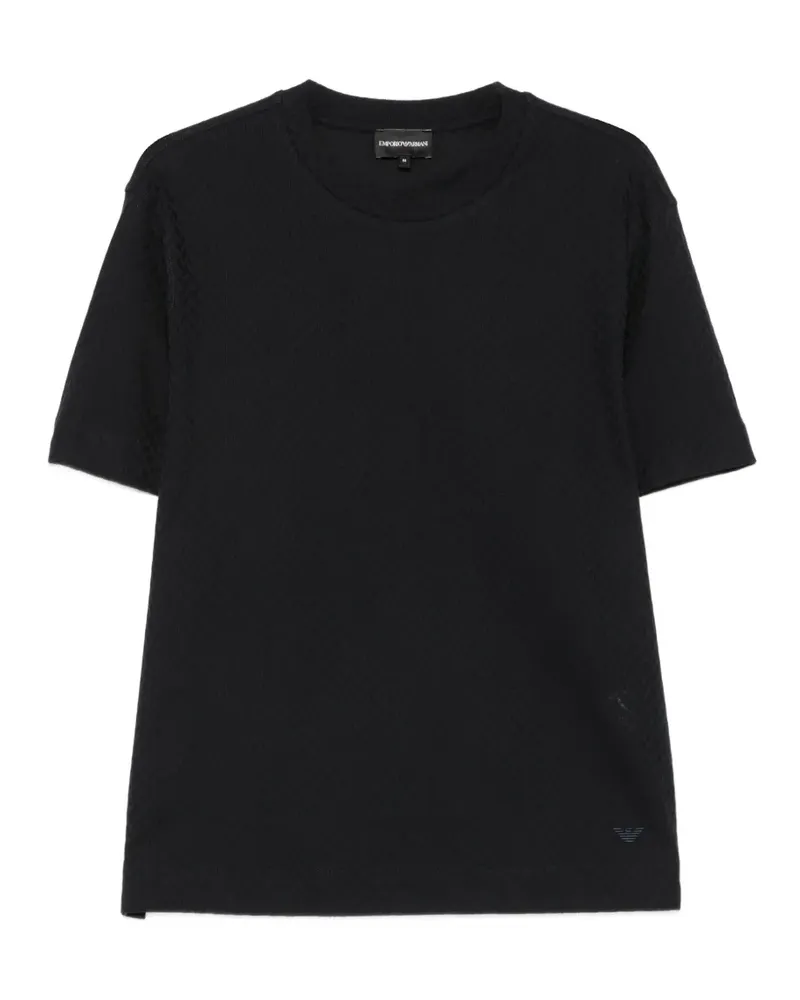 Emporio Armani short-sleeve chevron-knit T-shirt - Blau Blau