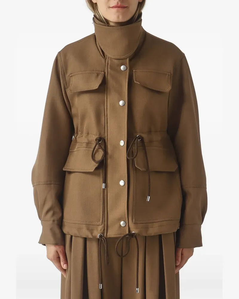 MEIMEIJ drawstring-waist pocket-detail jacket - Braun Braun