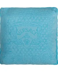 Versace Seashell Baroque Kissen mit Logo-Stickerei Blau