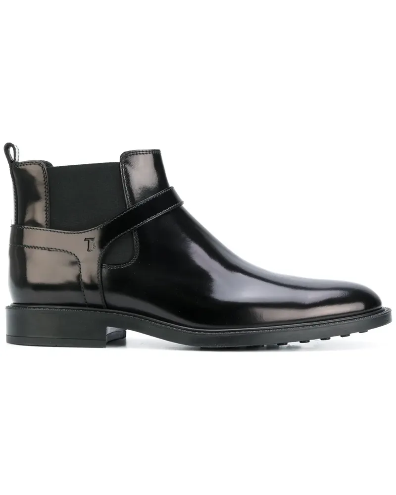 TOD'S Chelsea-Boots mit Logo - Schwarz Schwarz