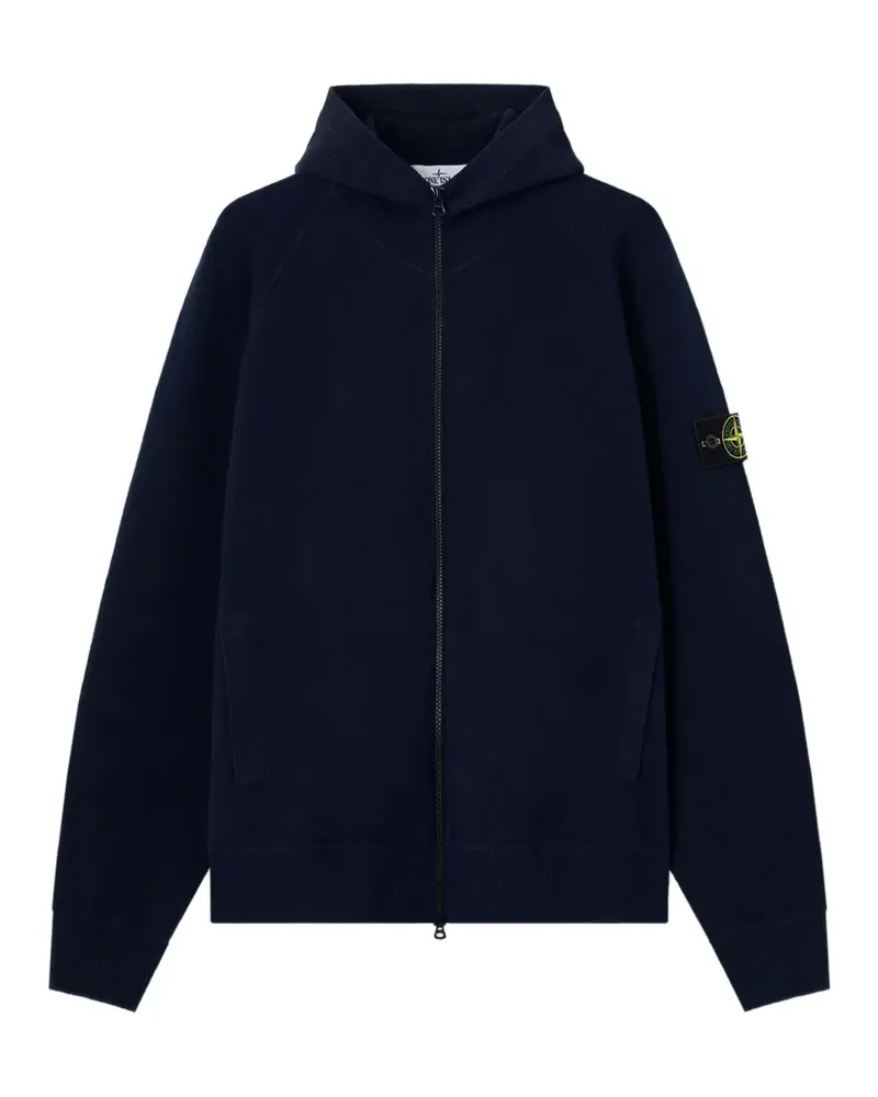 Stone Island Kapuzenjacke mit Logo-Patch - Blau Blau