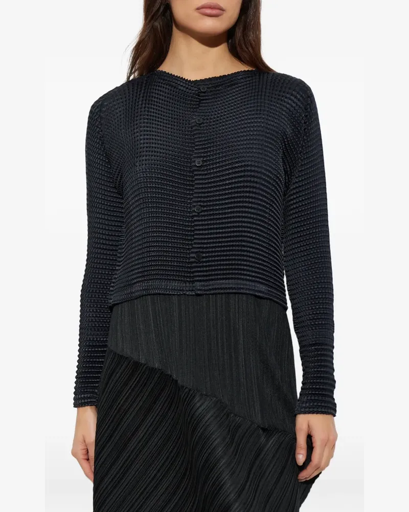 Issey Miyake pleated cardigan - Schwarz Schwarz