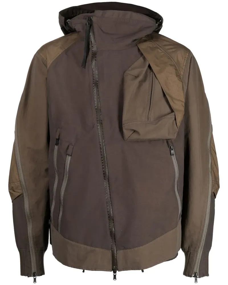 The Viridi-anne Kapuzenjacke mit Kontrasteinsätzen - Braun Braun