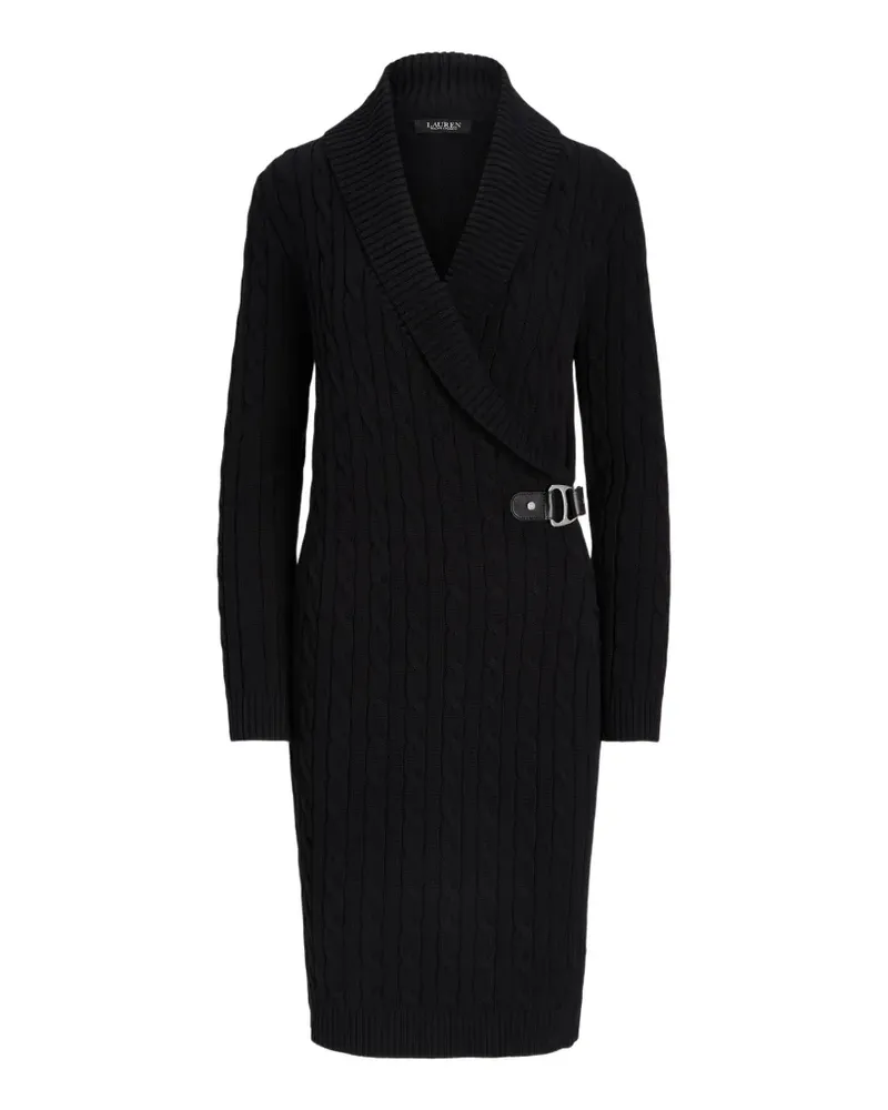 Ralph Lauren Midikleid mit Zopfmuster-Schnalle - Schwarz Schwarz