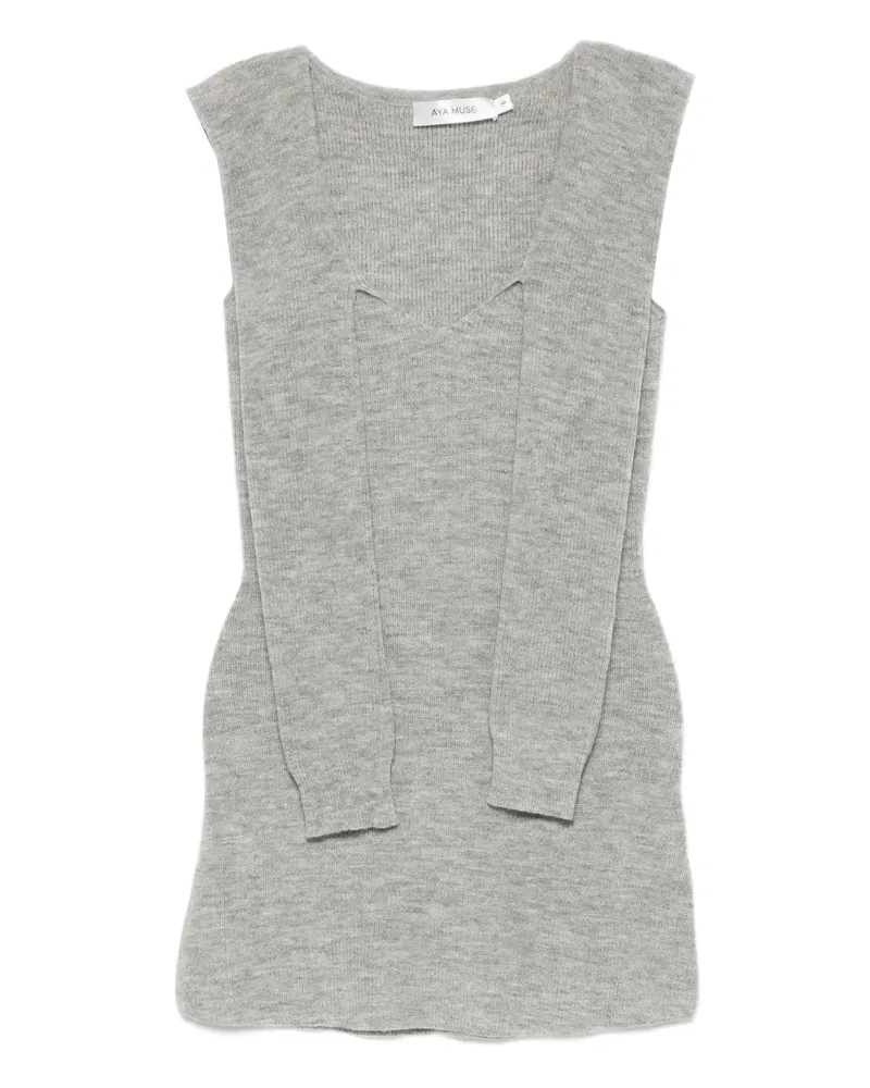 Aya Muse Ärmelloses Vao Minikleid - Grau Grau