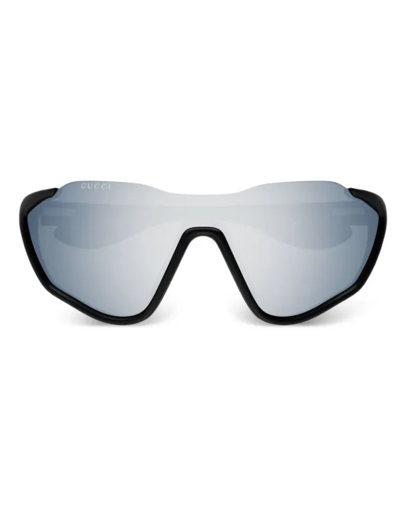 Gucci Sonnenbrille mit geometrischem Gestell - Schwarz Schwarz
