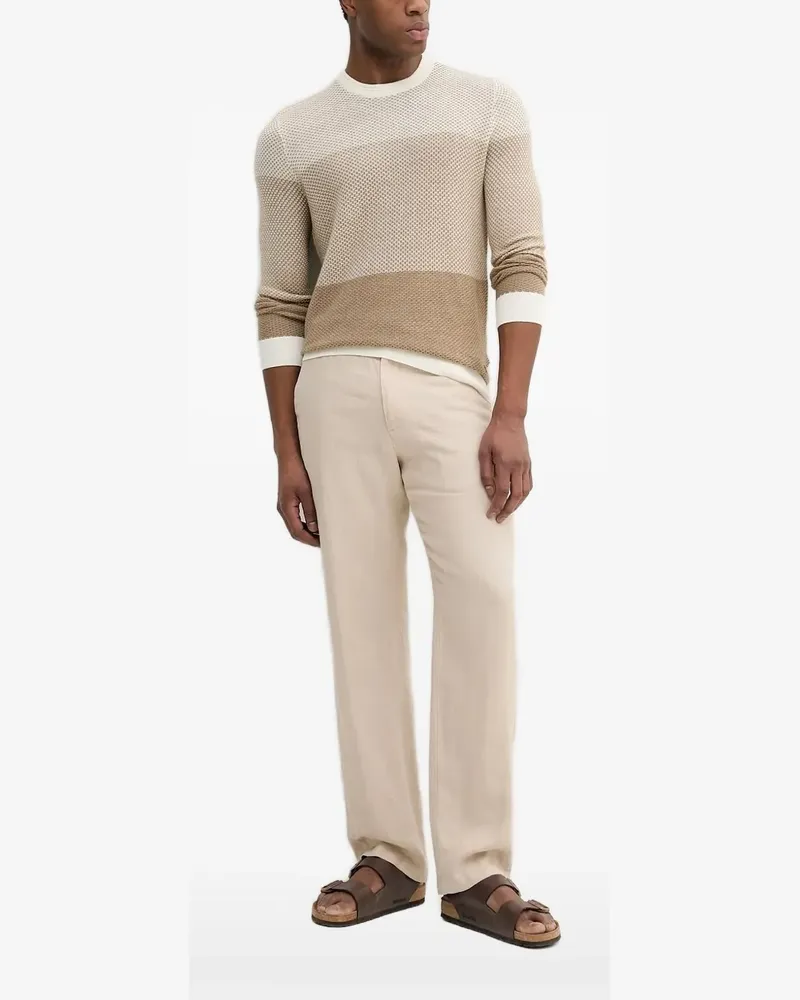 Liu Jo Strukturierter Pullover in Colour-Block-Optik - Nude Nude