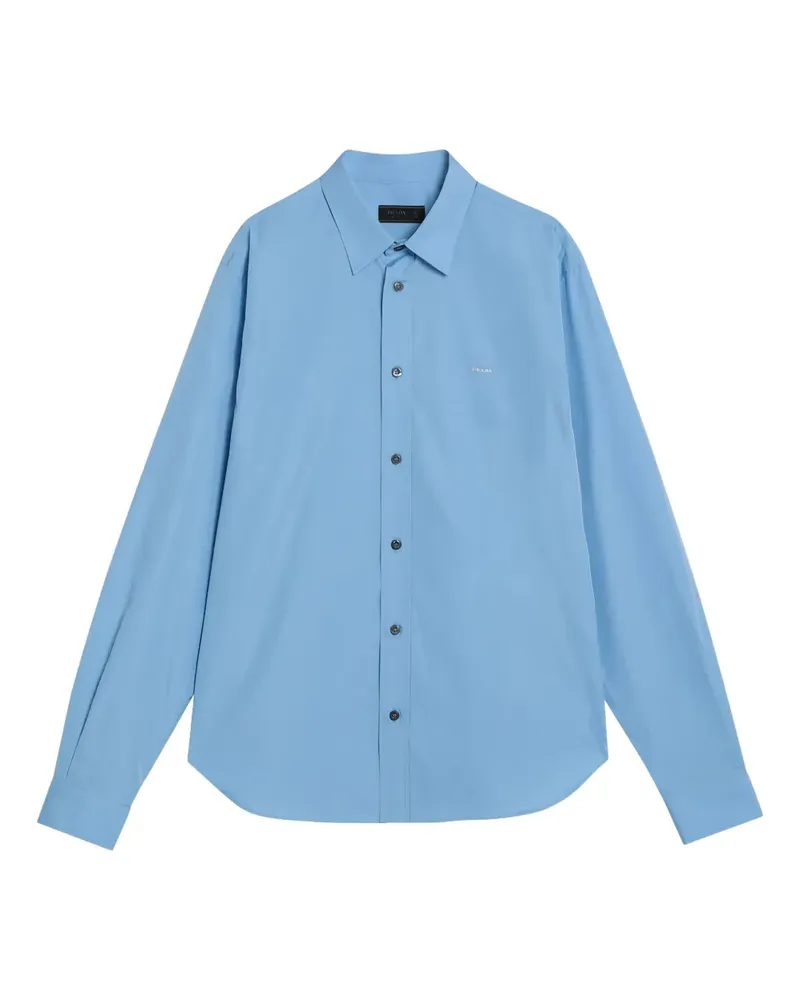 Prada Hemd mit Logo-Stickerei - Blau Blau