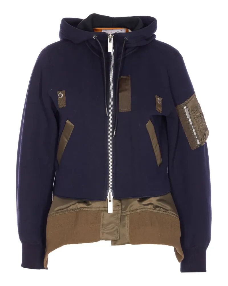 Sacai Kapuzenjacke mit Reißverschluss - Blau Blau