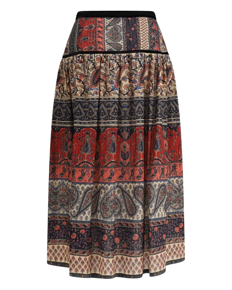 Valentino Garavani Midirock aus Musselin mit Voyage Imaginaire-Print - Nude Nude