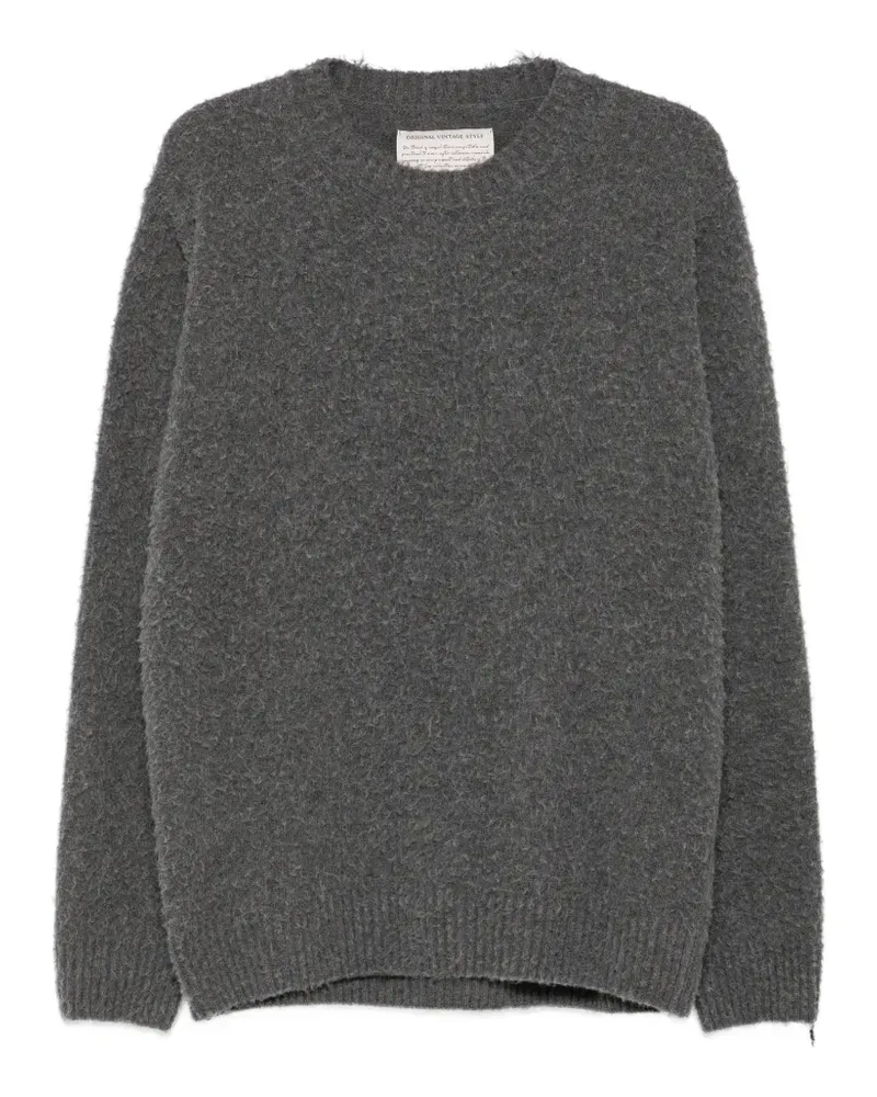 Original Vintage Style Dread Pullover aus Bouclé - Grau Grau