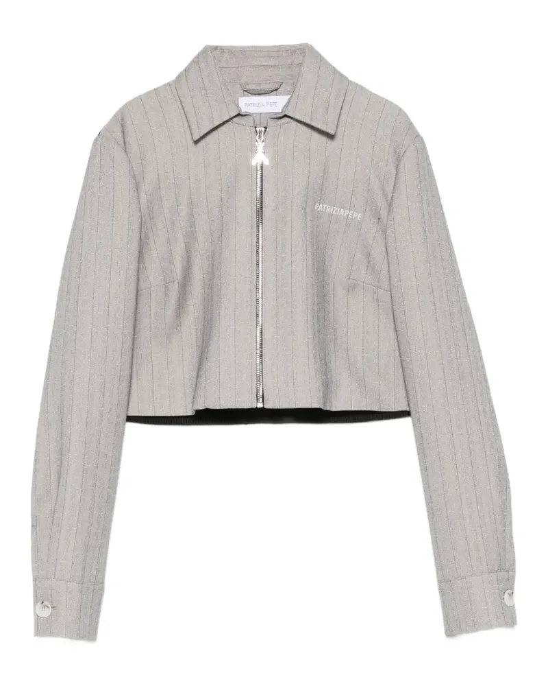 Patrizia Pepe pinstripe-pattern cropped jacket - Schwarz Schwarz