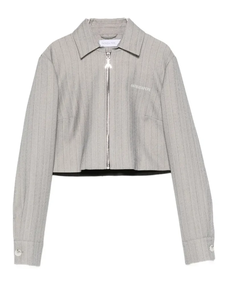Patrizia Pepe pinstripe-pattern cropped jacket - Schwarz Schwarz