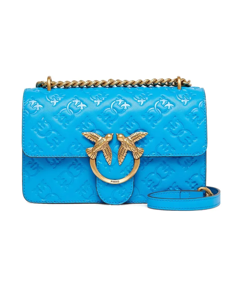 Pinko Love Birds Umhängetasche mit Prägung - Blau Blau