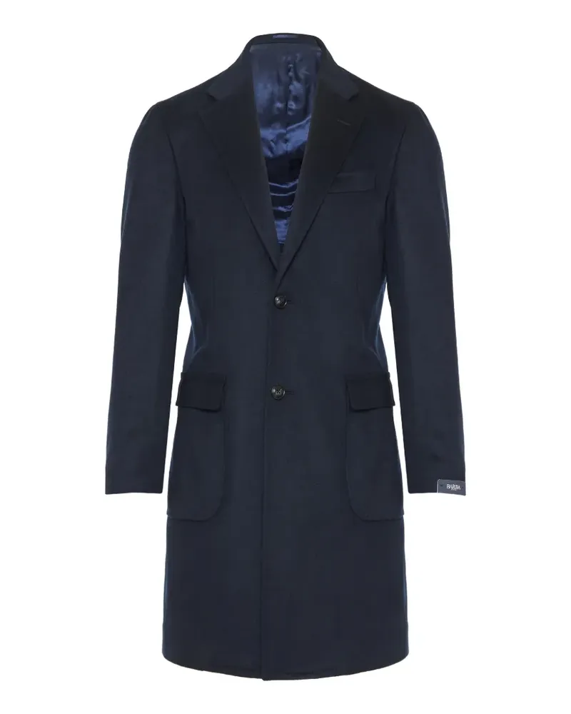 BARBA Einreihiger Mantel aus Kaschmir - Blau Blau