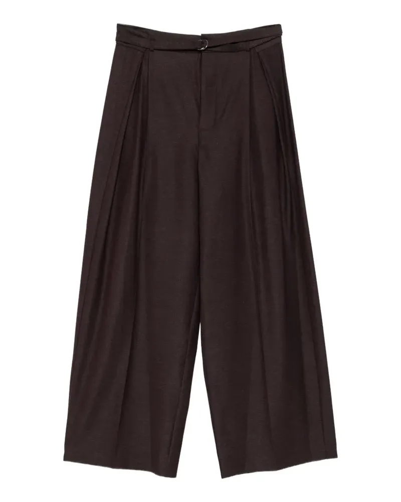 SOLOTRE belted pleated palazzo pants - Violett Violett