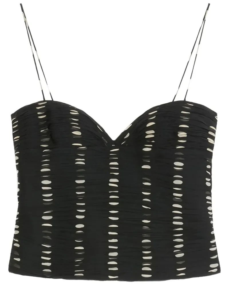 Valentino Garavani Chiffonoberteil mit Plusdepois-Print - Schwarz Schwarz