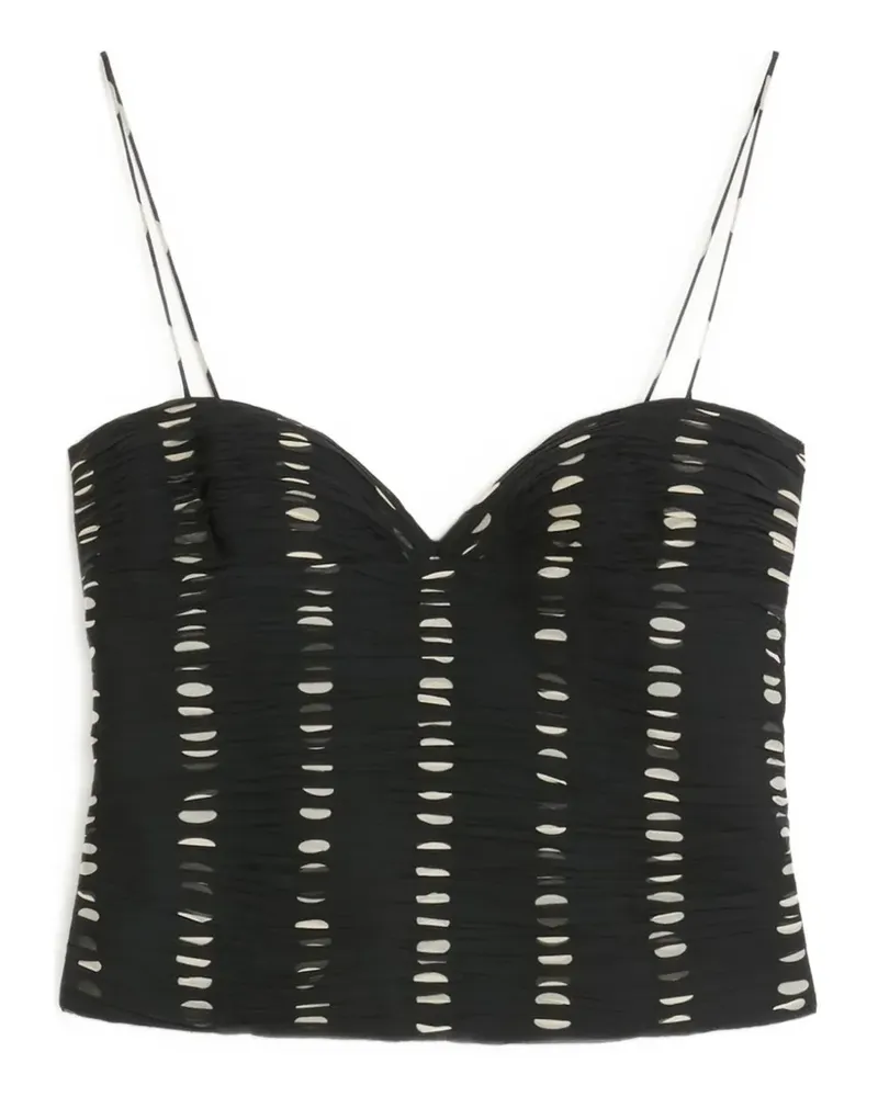 Valentino Garavani Chiffonoberteil mit Plusdepois-Print - Schwarz Schwarz