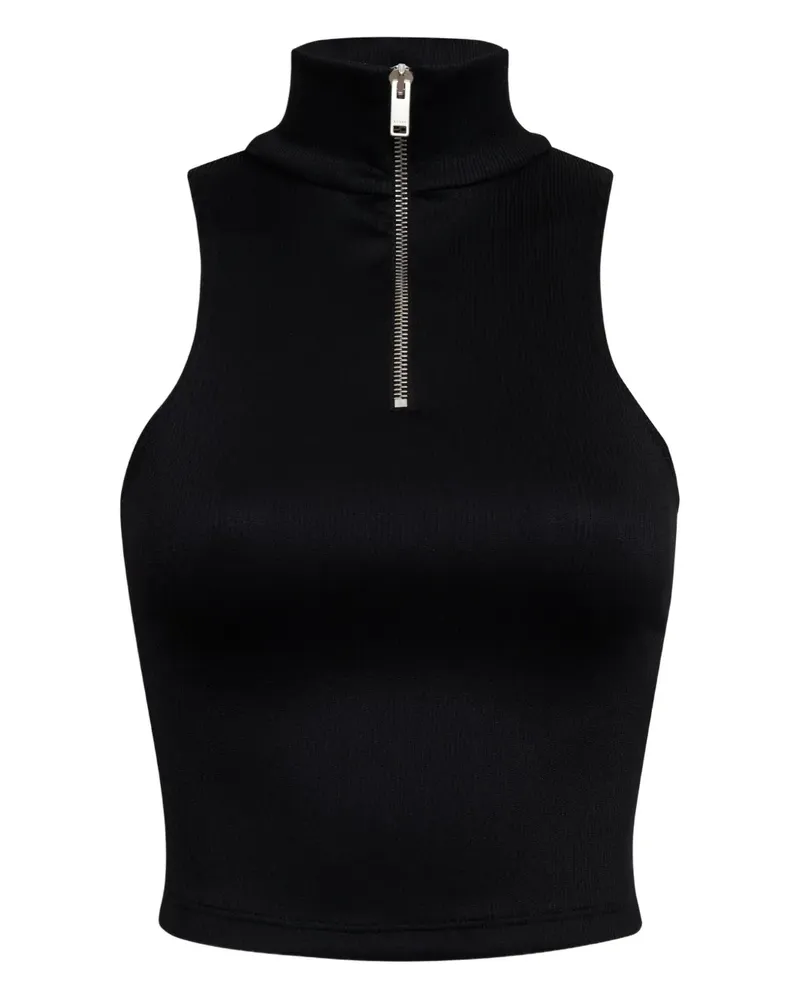 RHUDE Gerippter Rollkragenpullover mit Reißverschluss - Schwarz Schwarz